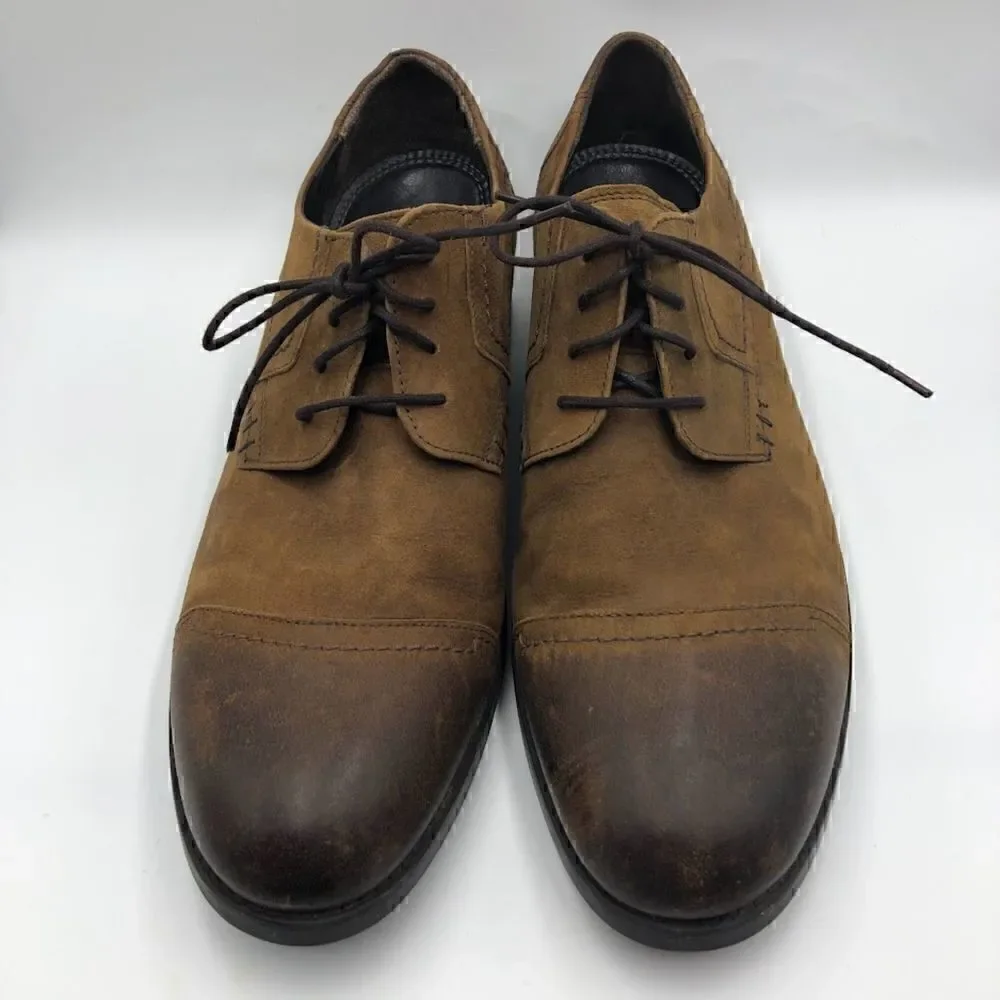 Clarks Men's Brown Leather Cap Toe Lace Up Oxford Shoes Size 12M